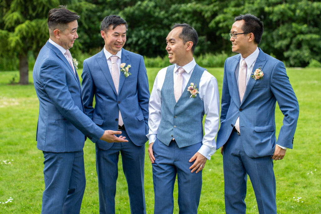 Groom with best man and ushers