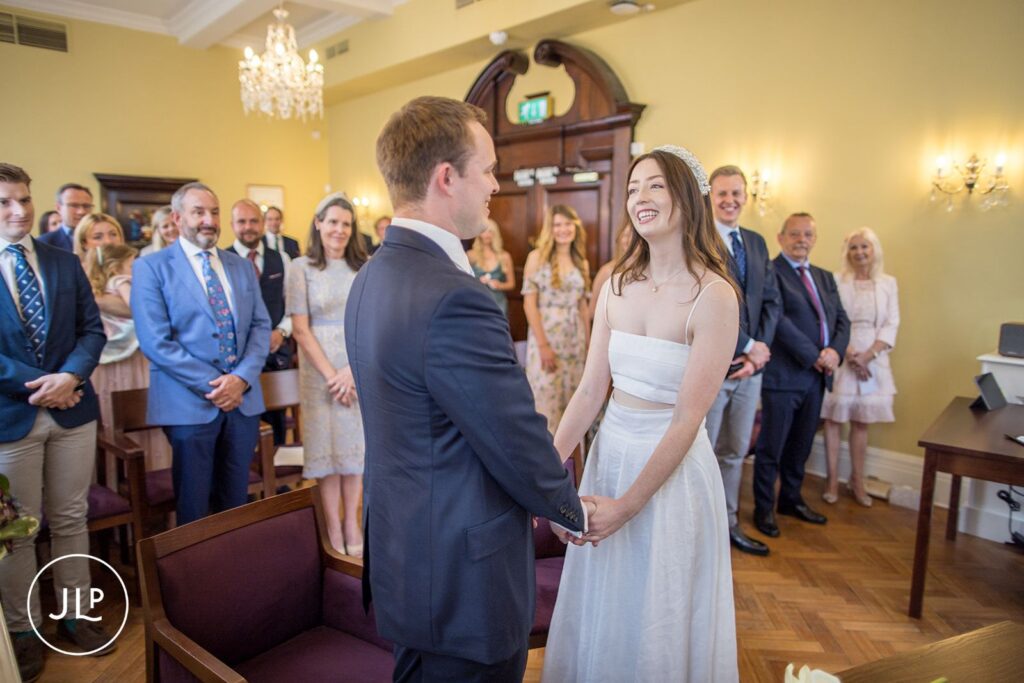 Intimate July wedding ceremony at Chelsea Old Town Hall.