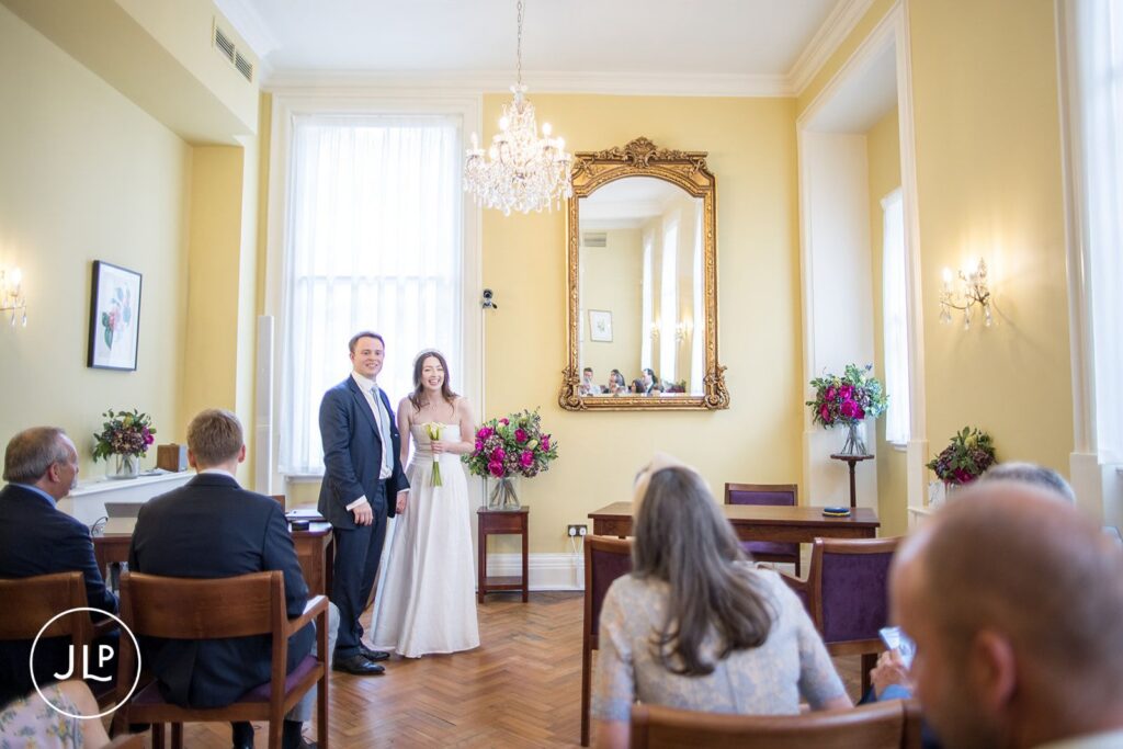 Intimate July wedding ceremony at Chelsea Old Town Hall.