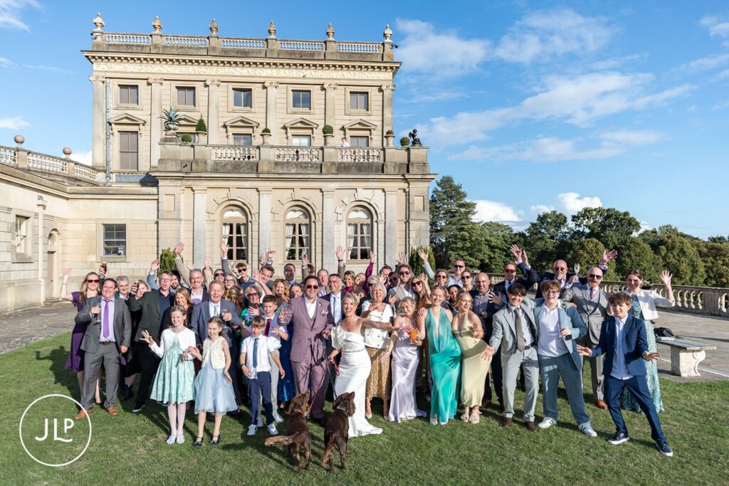 guests celebrating Cliveden House garden wedding