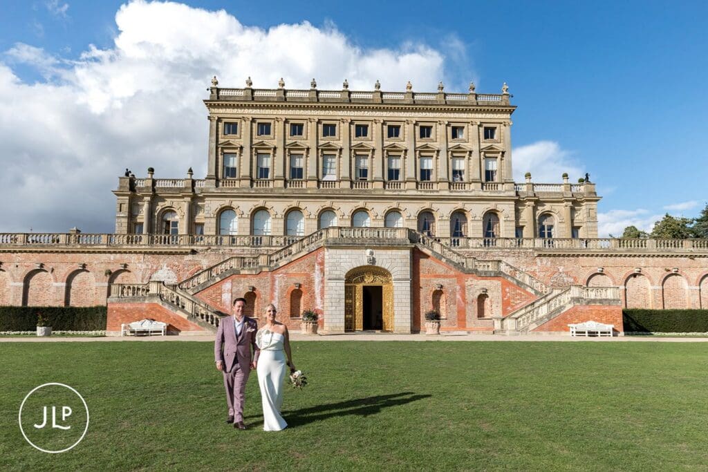 Cliveden House gardens during a summer wedding